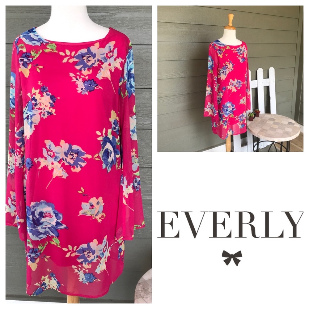 Everly Chiffon Floral Sheath Dress